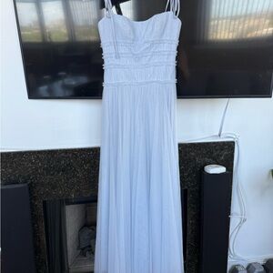 Jenny Yoo Light Blue Spaghetti Strap Maxi Dress